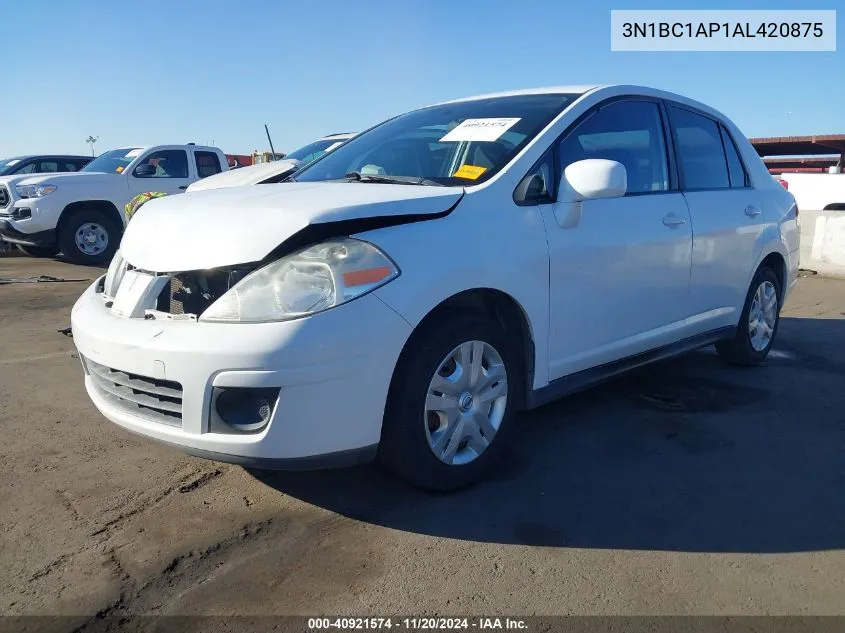 2010 Nissan Versa 1.8S VIN: 3N1BC1AP1AL420875 Lot: 40921574