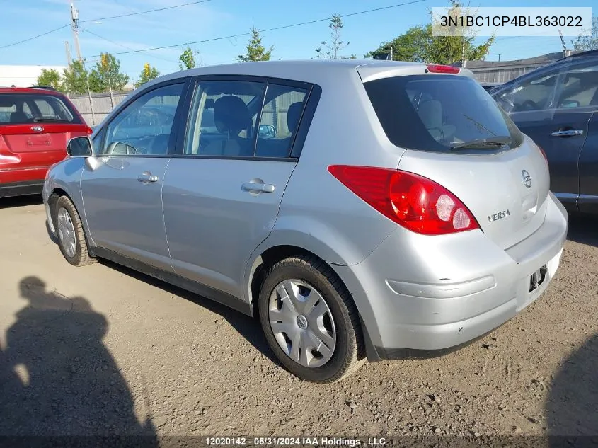 2011 Nissan Versa VIN: 3N1BC1CP4BL363022 Lot: 12020142