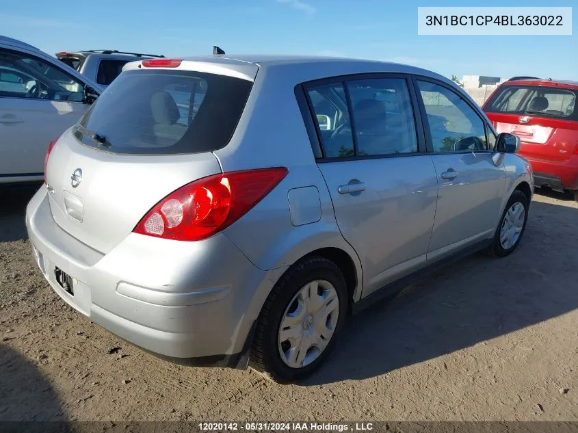 2011 Nissan Versa VIN: 3N1BC1CP4BL363022 Lot: 12020142