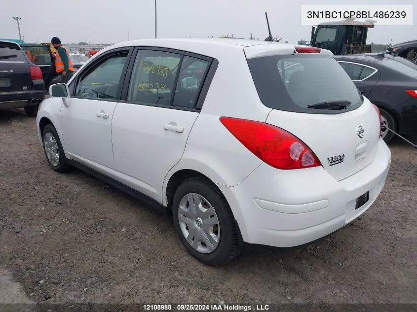 2011 Nissan Versa S/Sl VIN: 3N1BC1CP8BL486239 Lot: 12108988