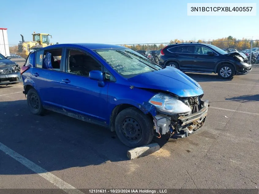 2011 Nissan Versa 1.8S VIN: 3N1BC1CPXBL400557 Lot: 12131631