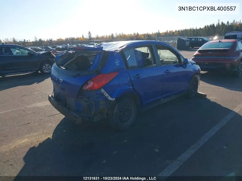 2011 Nissan Versa 1.8S VIN: 3N1BC1CPXBL400557 Lot: 12131631