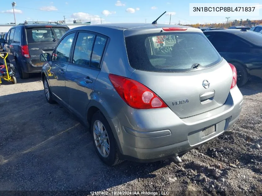 2011 Nissan Versa S/Sl VIN: 3N1BC1CP8BL471837 Lot: 12137402