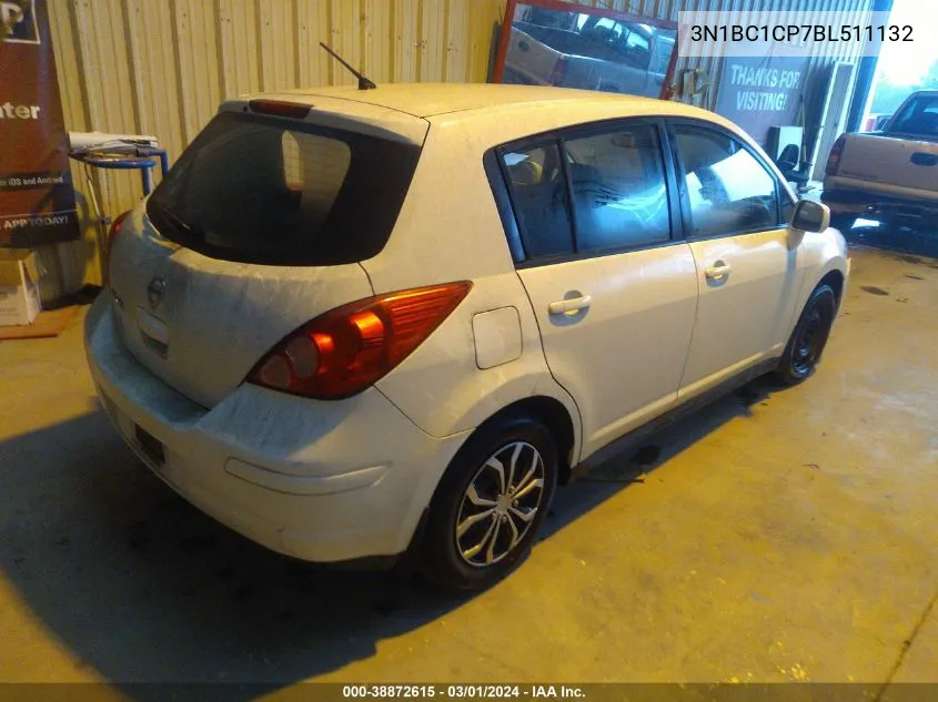 2011 Nissan Versa 1.8S VIN: 3N1BC1CP7BL511132 Lot: 38872615