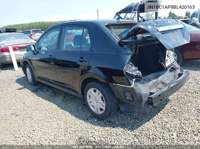 2011 Nissan Versa 1.8S VIN: 3N1BC1AP8BL420163 Lot: 39878050