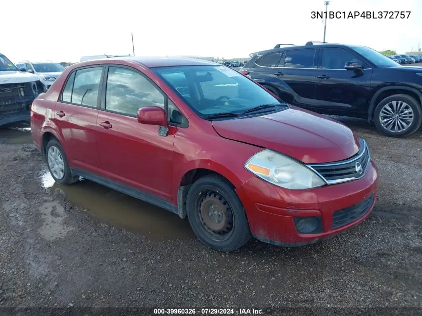 2011 Nissan Versa 1.8S VIN: 3N1BC1AP4BL372757 Lot: 39960326