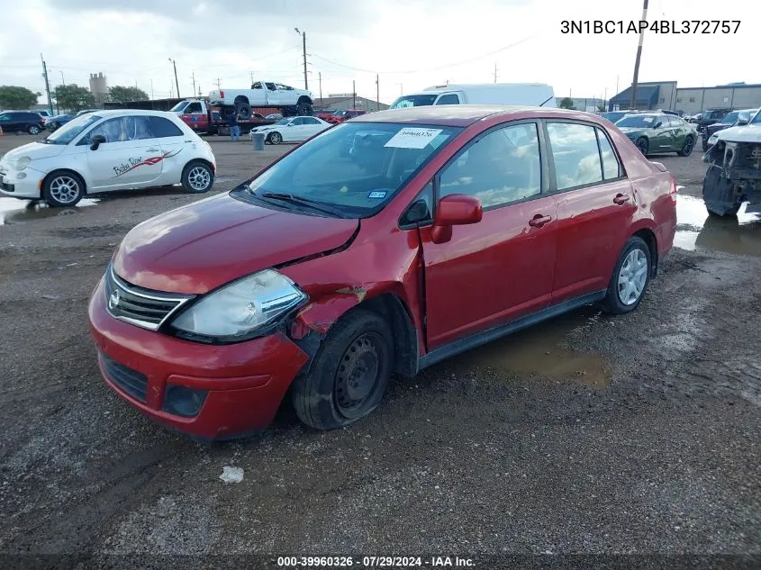 2011 Nissan Versa 1.8S VIN: 3N1BC1AP4BL372757 Lot: 39960326