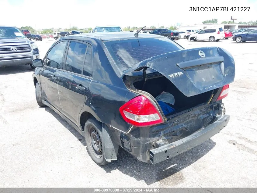 2011 Nissan Versa 1.6 VIN: 3N1CC1AP7BL421227 Lot: 39970390