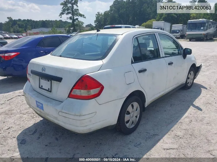 3N1CC1AP9BL420063 2011 Nissan Versa 1.6