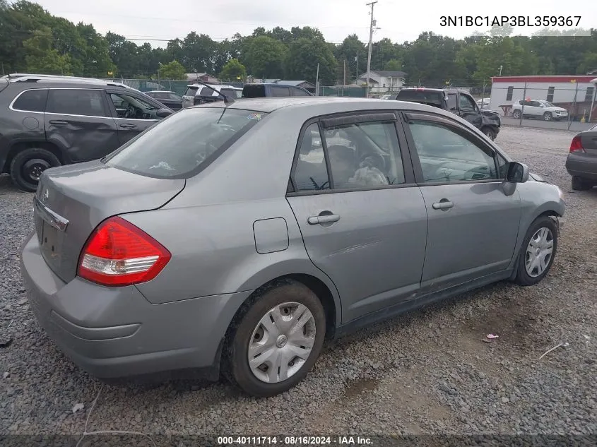 2011 Nissan Versa 1.8S VIN: 3N1BC1AP3BL359367 Lot: 40111714