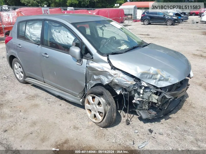 2011 Nissan Versa 1.8Sl VIN: 3N1BC1CP7BL511583 Lot: 40114044