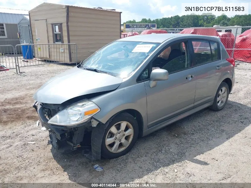 2011 Nissan Versa 1.8Sl VIN: 3N1BC1CP7BL511583 Lot: 40114044