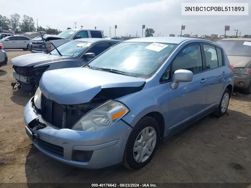 2011 Nissan Versa 1.8S VIN: 3N1BC1CP0BL511893 Lot: 40176642