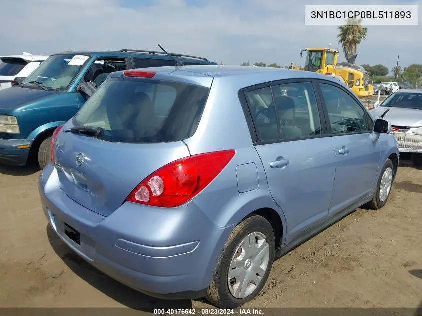 2011 Nissan Versa 1.8S VIN: 3N1BC1CP0BL511893 Lot: 40176642