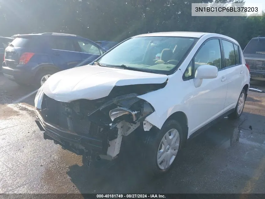 2011 Nissan Versa 1.8S/1.8Sl VIN: 3N1BC1CP6BL378203 Lot: 40181749