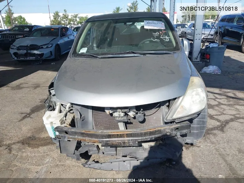 2011 Nissan Versa 1.8S VIN: 3N1BC1CP3BL510818 Lot: 40191273