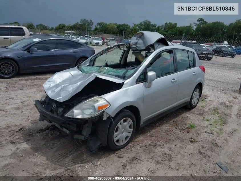 2011 Nissan Versa S/Sl VIN: 3N1BC1CP8BL510846 Lot: 40205807