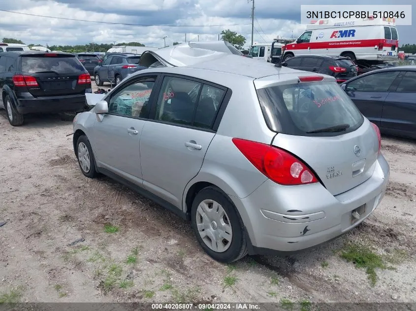 2011 Nissan Versa S/Sl VIN: 3N1BC1CP8BL510846 Lot: 40205807