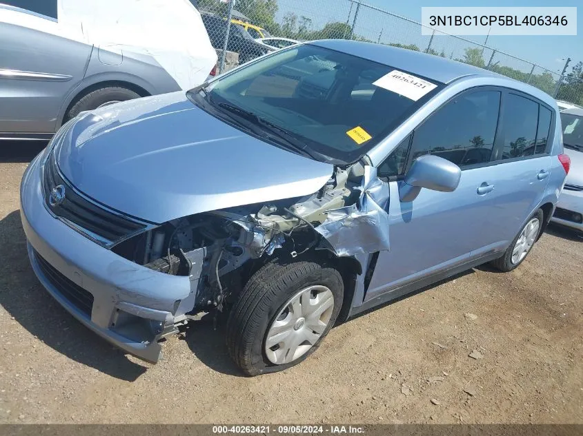 2011 Nissan Versa 1.8S VIN: 3N1BC1CP5BL406346 Lot: 40263421