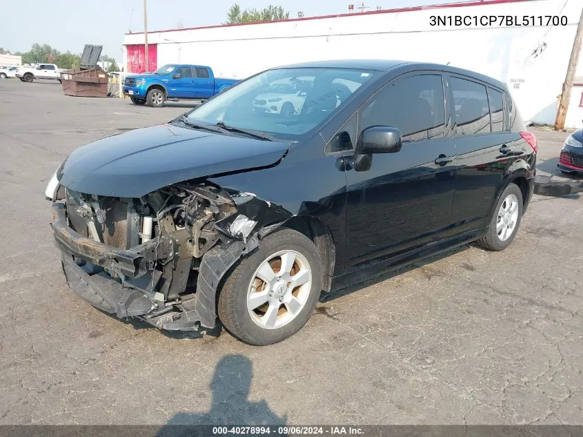 2011 Nissan Versa 1.8Sl VIN: 3N1BC1CP7BL511700 Lot: 40278994