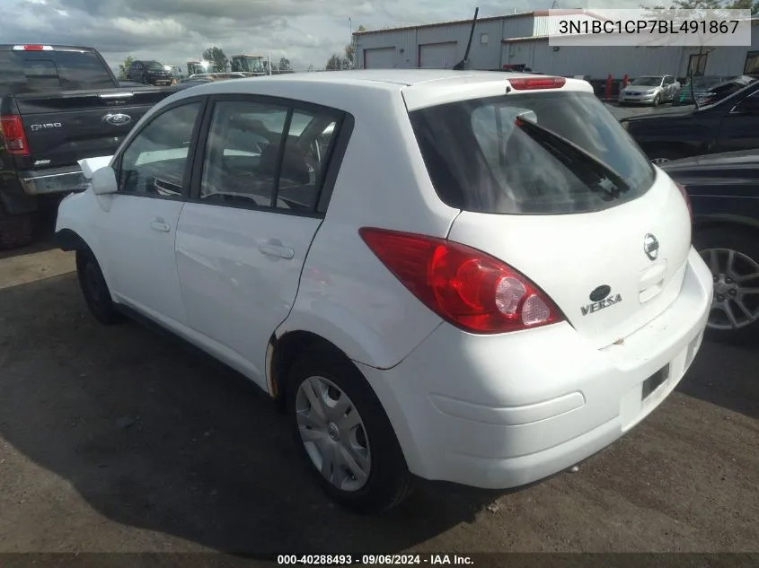 2011 Nissan Versa 1.8S VIN: 3N1BC1CP7BL491867 Lot: 40288493