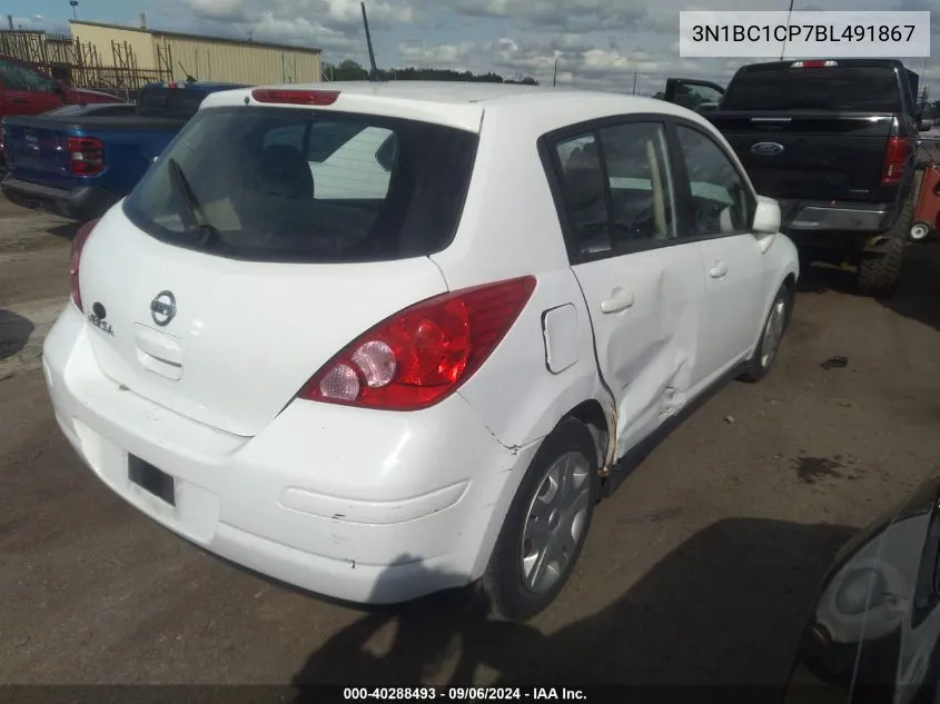 2011 Nissan Versa 1.8S VIN: 3N1BC1CP7BL491867 Lot: 40288493