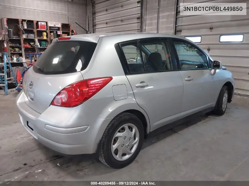 2011 Nissan Versa S/Sl VIN: 3N1BC1CP0BL449850 Lot: 40289455