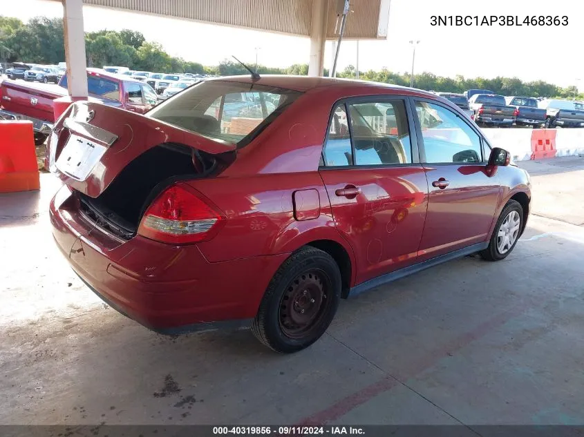 2011 Nissan Versa S/Sl VIN: 3N1BC1AP3BL468363 Lot: 40319856