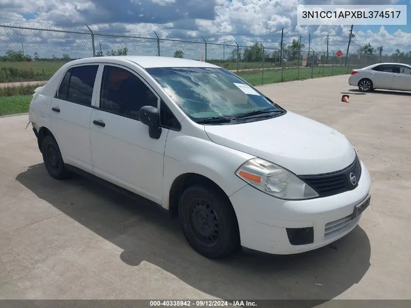 2011 Nissan Versa 1.6 VIN: 3N1CC1APXBL374517 Lot: 40335942