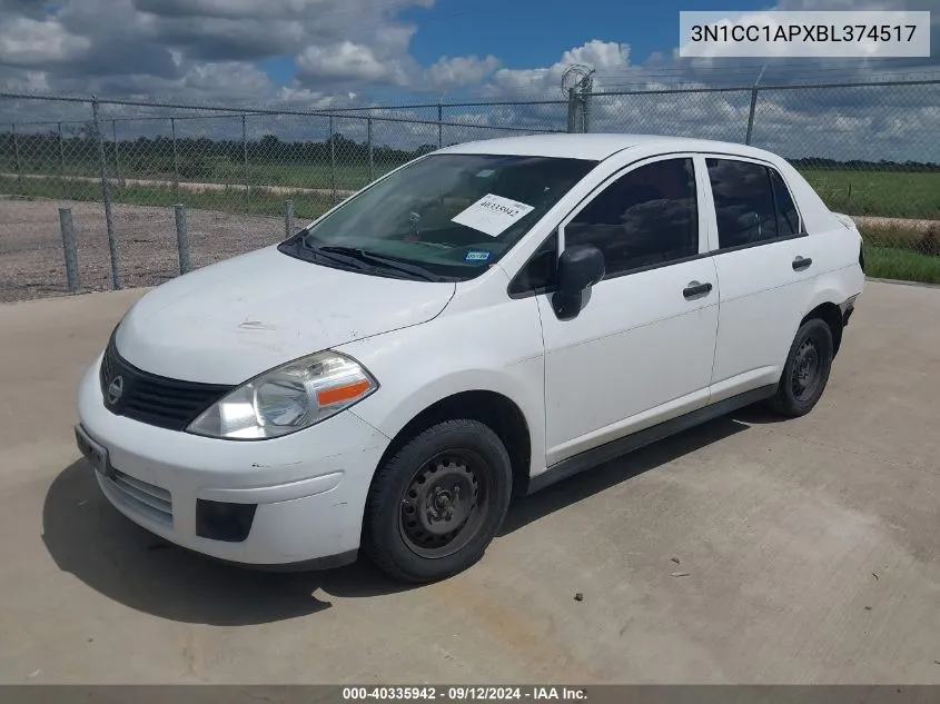 2011 Nissan Versa 1.6 VIN: 3N1CC1APXBL374517 Lot: 40335942