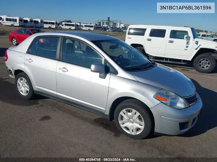 2011 Nissan Versa S/Sl VIN: 3N1BC1AP6BL361596 Lot: 40394705