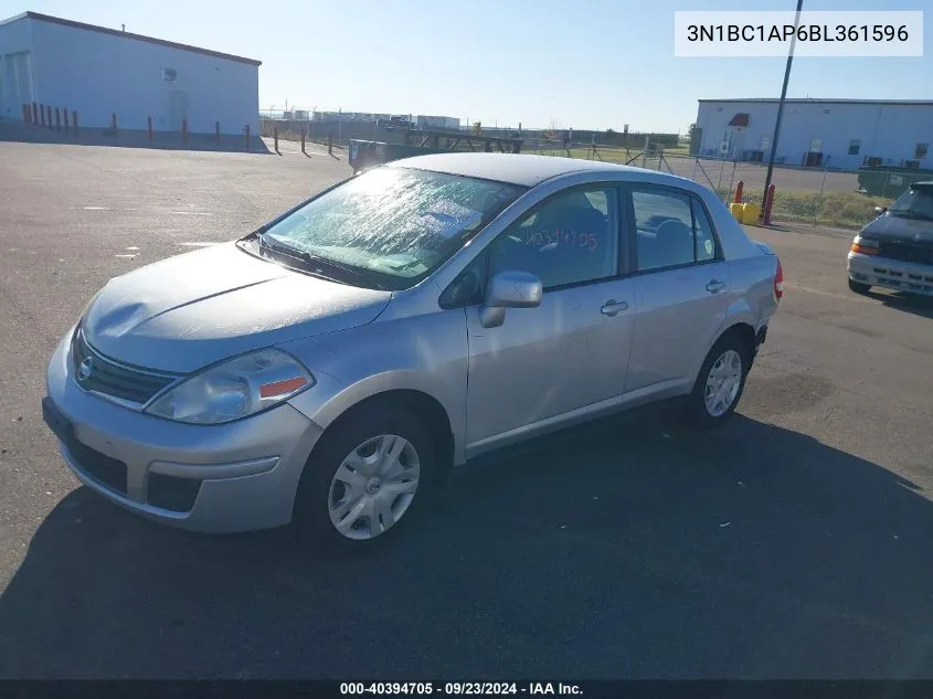 2011 Nissan Versa S/Sl VIN: 3N1BC1AP6BL361596 Lot: 40394705