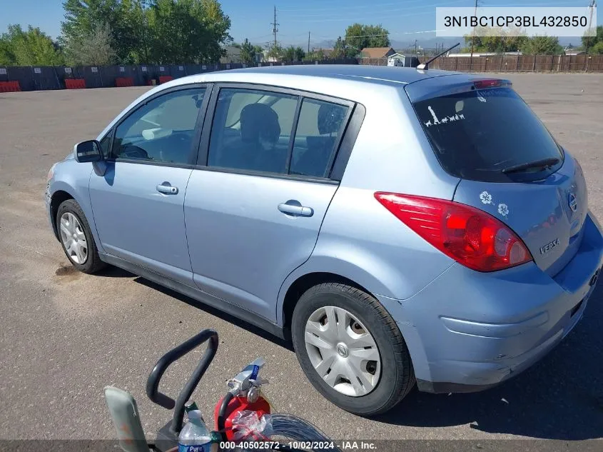 2011 Nissan Versa 1.8S VIN: 3N1BC1CP3BL432850 Lot: 40502572