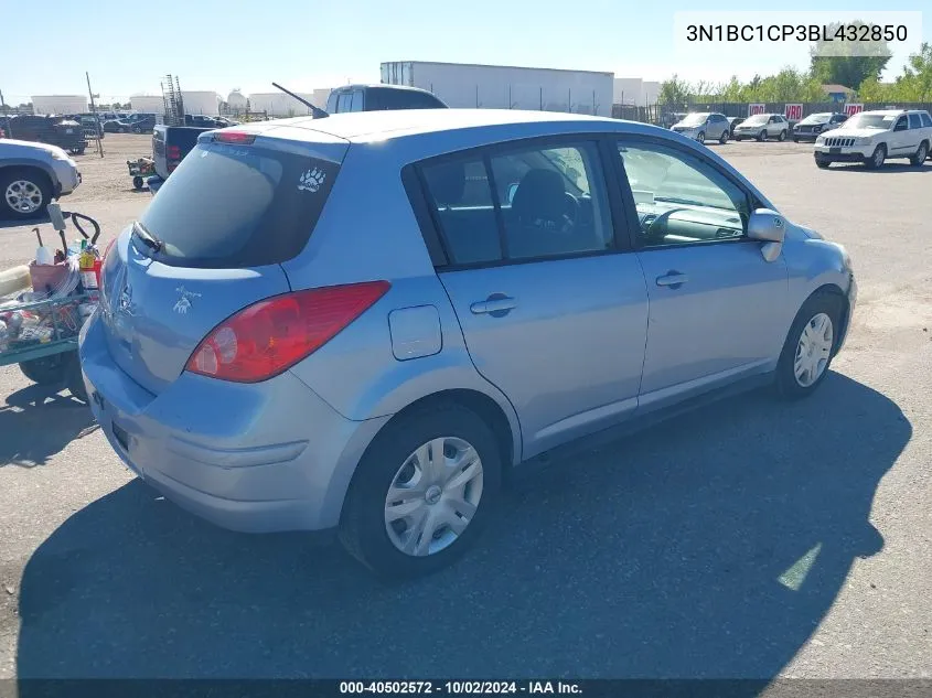 2011 Nissan Versa 1.8S VIN: 3N1BC1CP3BL432850 Lot: 40502572