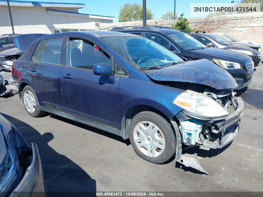 2011 Nissan Versa 1.8S VIN: 3N1BC1AP0BL471544 Lot: 40561473