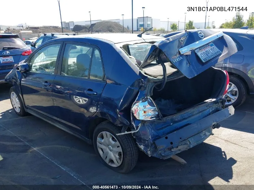 2011 Nissan Versa 1.8S VIN: 3N1BC1AP0BL471544 Lot: 40561473