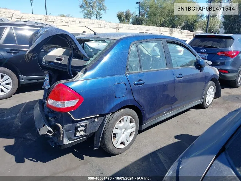 2011 Nissan Versa 1.8S VIN: 3N1BC1AP0BL471544 Lot: 40561473