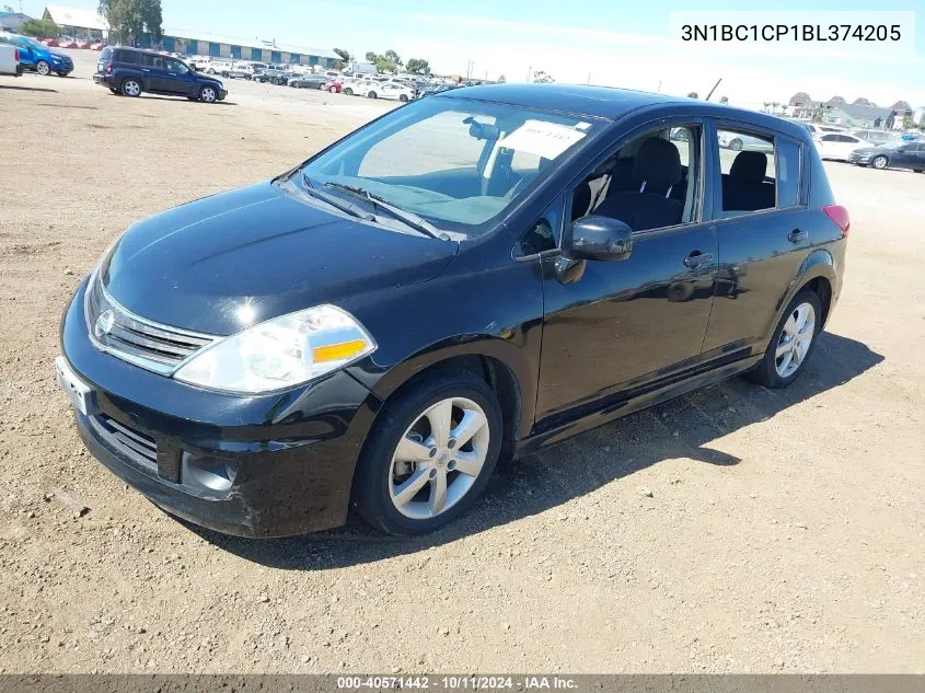 2011 Nissan Versa 1.8Sl VIN: 3N1BC1CP1BL374205 Lot: 40571442