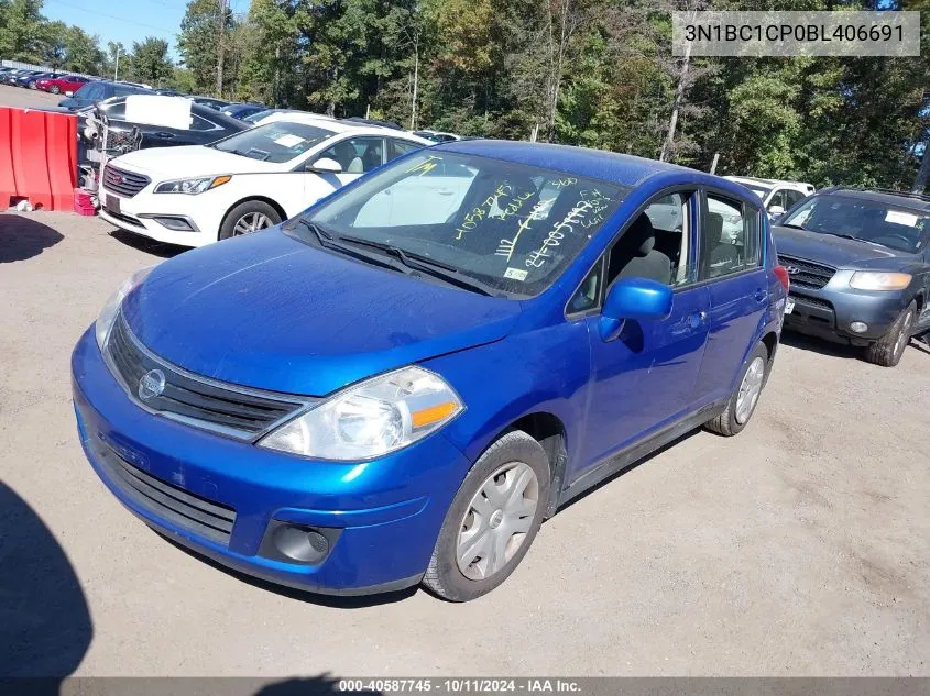 2011 Nissan Versa 1.8S VIN: 3N1BC1CP0BL406691 Lot: 40587745