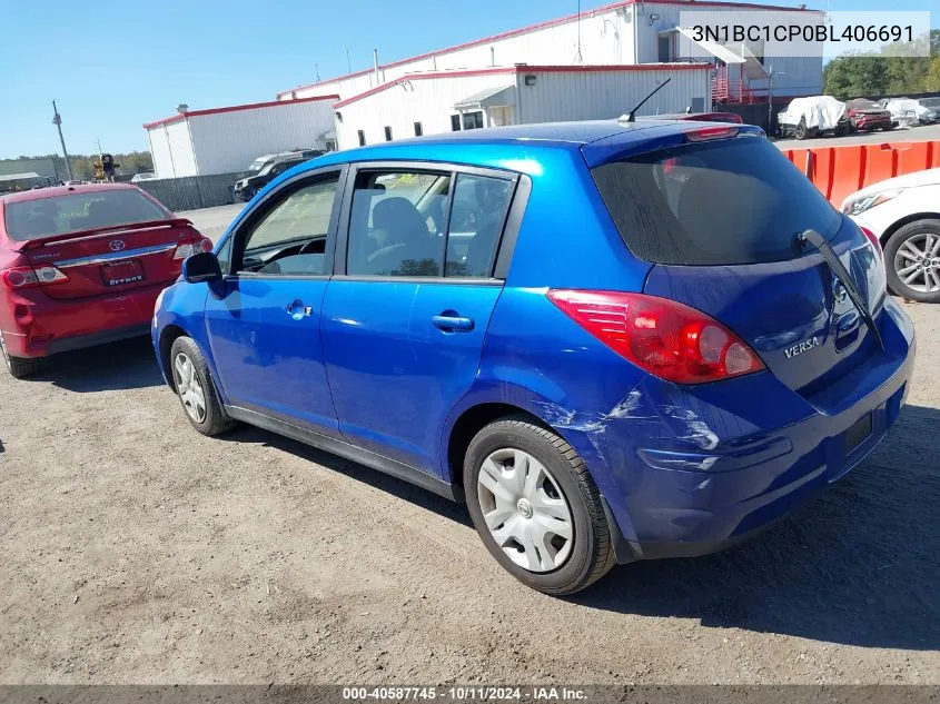 2011 Nissan Versa 1.8S VIN: 3N1BC1CP0BL406691 Lot: 40587745