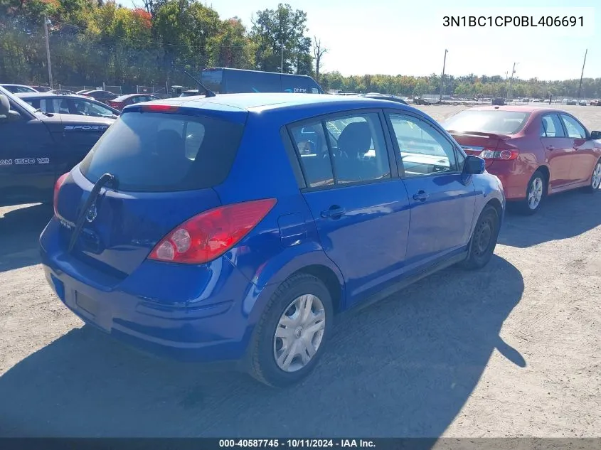 2011 Nissan Versa 1.8S VIN: 3N1BC1CP0BL406691 Lot: 40587745