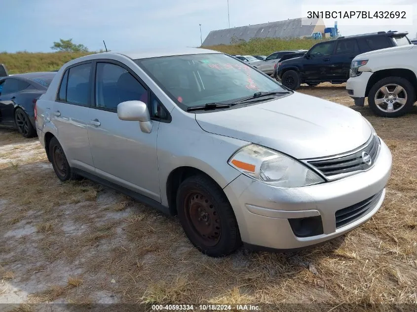 2011 Nissan Versa 1.8S VIN: 3N1BC1AP7BL432692 Lot: 40593334