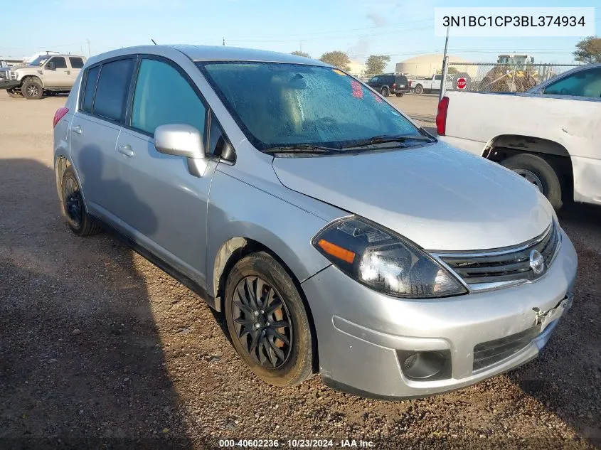 2011 Nissan Versa 1.8S VIN: 3N1BC1CP3BL374934 Lot: 40602236