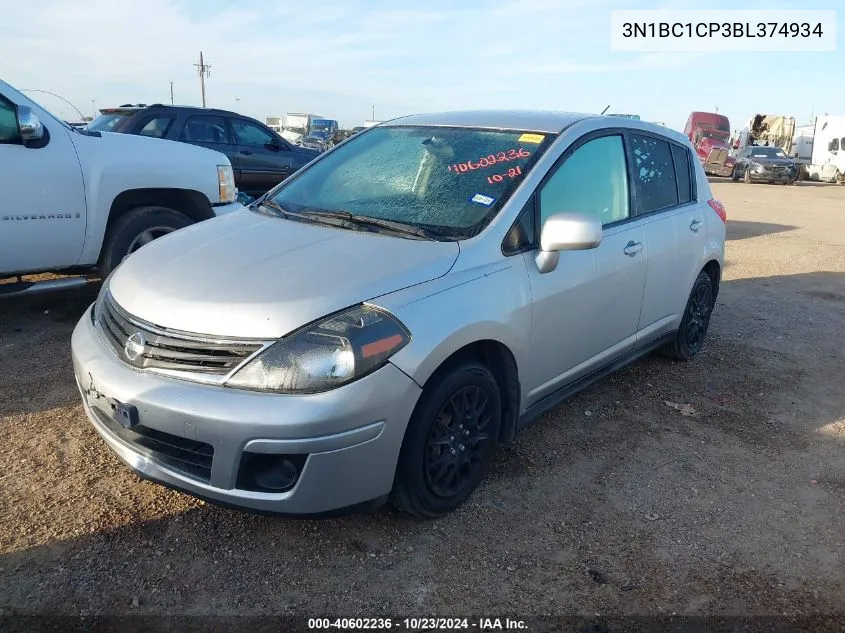 2011 Nissan Versa 1.8S VIN: 3N1BC1CP3BL374934 Lot: 40602236