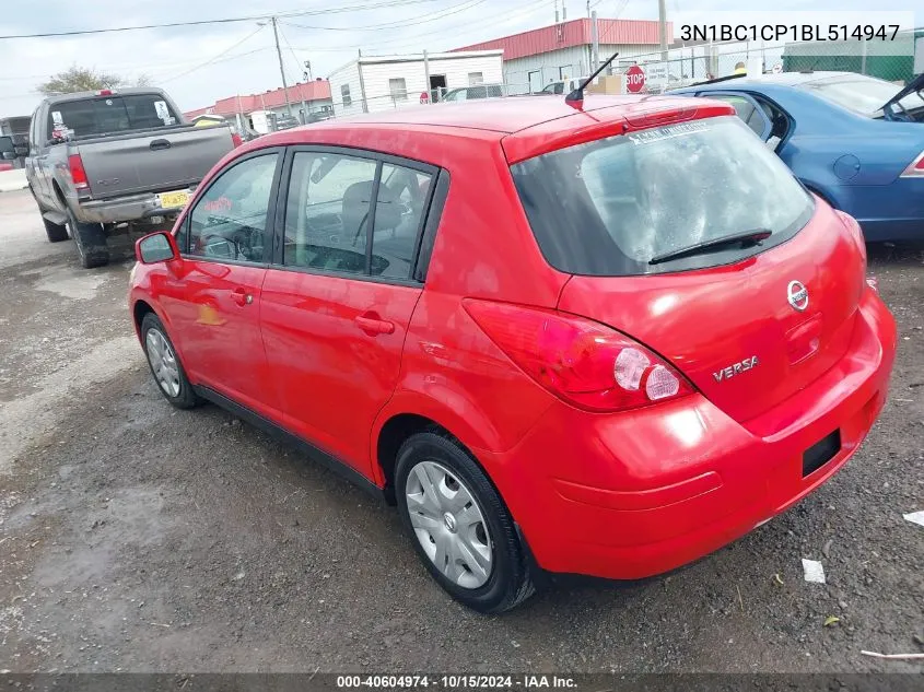 2011 Nissan Versa 1.8S VIN: 3N1BC1CP1BL514947 Lot: 40604974