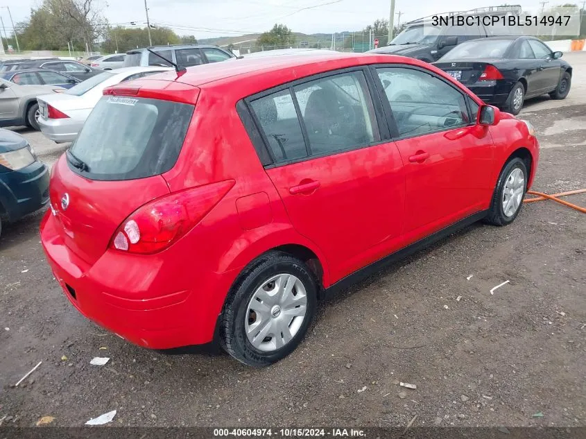 2011 Nissan Versa 1.8S VIN: 3N1BC1CP1BL514947 Lot: 40604974