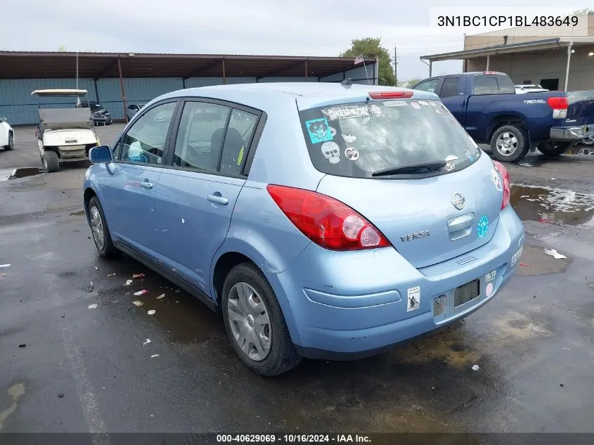 2011 Nissan Versa 1.8S VIN: 3N1BC1CP1BL483649 Lot: 40629069