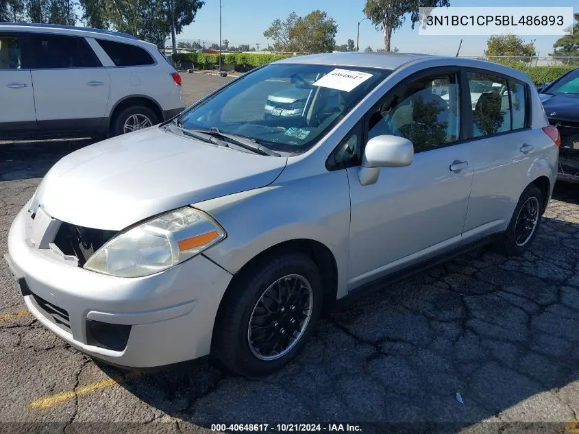 2011 Nissan Versa 1.8S VIN: 3N1BC1CP5BL486893 Lot: 40648617