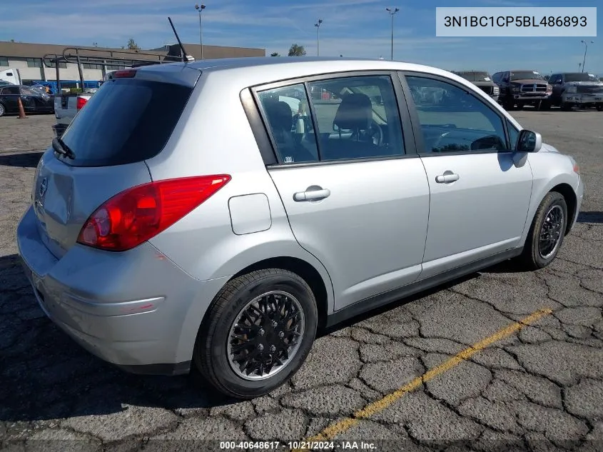 2011 Nissan Versa 1.8S VIN: 3N1BC1CP5BL486893 Lot: 40648617