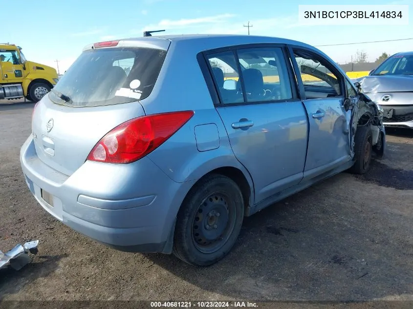 2011 Nissan Versa 1.8S VIN: 3N1BC1CP3BL414834 Lot: 40681221